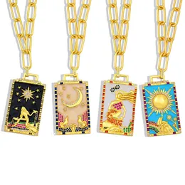 Cubic Zirconia Big Pendant Women Gold Sunflower Girl Moon Star Pendants Turkish Necklace Smycken Party Gift NKS06