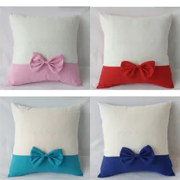 Bowknot Pillow Case Personalized Sublimation DIY Sofa Cushion Cover Hotel Bedroom Decoration 40*40cm 4931 Q2