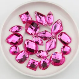 Persika rosa 200pcs mix shape rhinestone icke hotfix sy på rhinestones akryl rhinestone knappar flatback pems diy