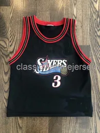 Stitched Custom Rare ALLEN IVERSON #3 Champion Jersey Toddler Basketball Jerseys