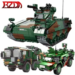 Xingbao Armes WW2 Série Militaire Réservoir PZH2000 Grue Ensemble Blindé Camion Blocs de Construction MOC Briques Jouets Éducatifs Garçon enfants Y1130