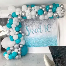 Decoração de festa menina decorações de aniversário balões azul branco látex balão floco de neve folha balões casamento chá de bebê decoração suprimentos