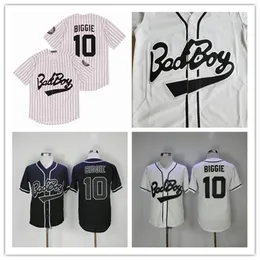 Man Notorious Movie Baseball Badboy Badboy Badboy 10 Biggie Smalls Jerseys Ed Black White Film Shirts Rozmiar S-XXXL