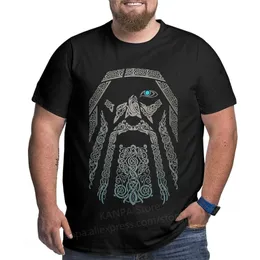 Kanpa 100% Cotton Viking Graphic T Shirts for Big Tall Man Oversized T-shirt Plus Size Top Tee Men's Loose Large Top Clothing 220224