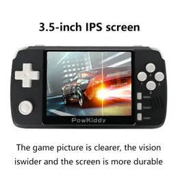 POWKIDDY Q80 Retro Oyun Konsolu Retroid Cep El Oyun Oyuncu 16 GB 1000 + Oyunları PS1 için 3.5 inç IPS Ekran Desteği
