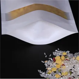 Pakiet żywności Niezależne przekąski Self Sealing Bag White Clear Uszczelniony Papier Kraft Frosted Nut