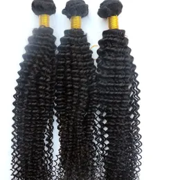 ミンクバージンヘアエクステンション人間の髪の織りキンキーカーリーバンドル100％未処理のペルーインドのマレーシアのモンゴルのバルク人間の髪の髪