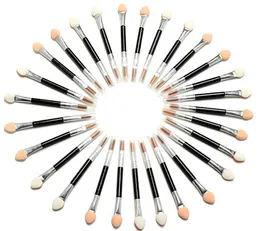 Nya 50 st / set Applicator Dubbeländade kosmetiska borstar Kvinnor Makeup Eyeshadow Eyeliner Sponge Lip Borste Set Disposable