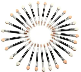 New 50 Pcs/ set Applicator Double-Ended Cosmetic Brushes Women Makeup Eyeshadow Eyeliner Sponge Lip Brush Set Disposable