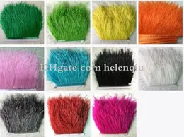10YARD / LOTS MUSTICOLOR LONG Ostrich Feather Plumes Fringe Trim 8-10cm Feather Boa Stripe för Party Clothing Accessories Craft