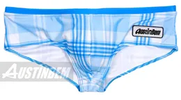 Partihandel-New Mens Low Rise Sexy Fashion Swimwear Trunk Boxer Kort baddräkt Briefs Badkläder Gratis frakt