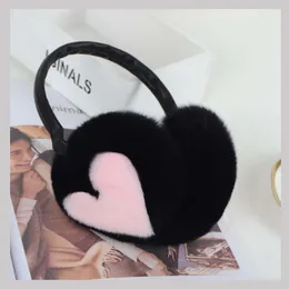 Ear Muffs äkta Rex Rabbit päls öronflap mode flush päls öronmuffor kvinna kanin päl öron muff jul present söt öron varmare vinter öronmuffs ms.minshu