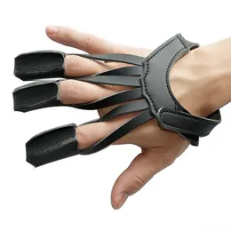 Guanto Da Tiro Con L'arco 3 Dita - Protezione In Pelle, Regolabile, Per Compound E Ricurvo - Foto 8