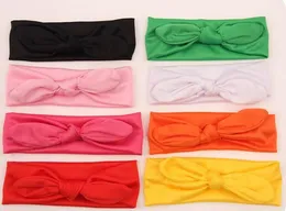 Mode Big Bow Head Wrap Lovely Bowknot Baby Headbands Bomull Baby Headwear Girl Hair Bow 9 Färger, 20st