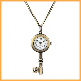 Wholesale 100pcs/lot golden snitch pocket Key watches necklace with chain antique pocket fob watches PW014