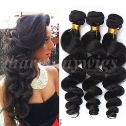 Brasilianska hårbuntar Virgin Human Hair Weaves Loose Wave Wefts Obehandlade Peruanska Indiska Malaysiska Kambodjanska Billiga Hårförlängningar