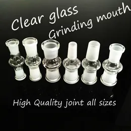 Hookahs Adapter Groothandel Glassadapter 14 mm Vrouw tot 18 mm Vrouwelijke adapteraansluiting Clear Glass Lab glaswerk Glazen verbindingen Extensie