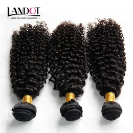 インドの巻き毛未処理インドの変態巻き巻きの人間の髪織り束3本の毛髪織りの束3個のジェリーカール髪の伸びが自然な黒