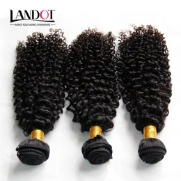 Indian Curly Hair Ocessed Indian Kinky Curly Human Hair Weave Bundlar 3pcs Lot 8A Grade Indiska Jerry Curls Hårförlängningar Naturlig Svart