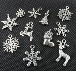 220st Blandade tibetanska Silver Julkassar Charms Pendant för smycken Göra GRATIS