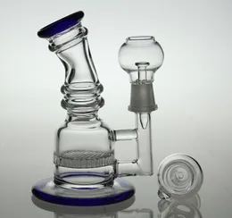 Glass bong Mini water pipe honeycomb perc recycler bong glass bubbler with 14.4mm male joint