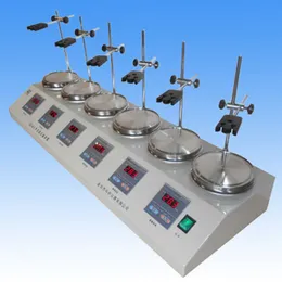 6 Heads Multi Unit-enheter Digital termostatmagnetisk omrörare Hotplate Mixer 110V eller 220V