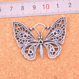 15 sztuk Antique Posrebrzane Butterfly Charms Wisiorki do Europejskiej Bransoletka Biżuteria Dokonywanie DIY Handmade 48 * 38mm