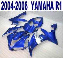 YAMAHA 2004 2005 2006 için enjeksiyon kalıplama plastik kaporta kiti YZF R1 mavi beyaz kaplama seti yzf-r1 04-06 VL24