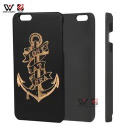 Czarne etui na telefon dla iPhone 6 7 8 Plus 11 12 Pro XS XR X MAX Grawerowanie Drewniane PC Niestandardowy wzór Logo Moda Back Cover Shell Hurtownie