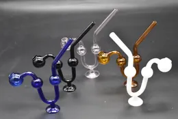 Kolorowe zakrzywione szklane bongi rury palenia rury wąż kształt szklane palniki naftowe szklane rury wodne balancer za palenie darmowa wysyłka