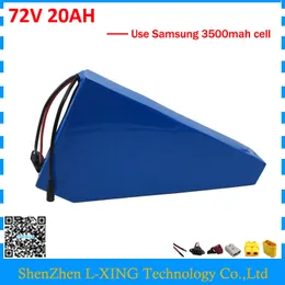 無料の通関税72V 20Ahバッテリーパック72V 21Ah三角形のバッテリー72 V自転車の電池を使用Samsung 3500mAh細胞40A BMS