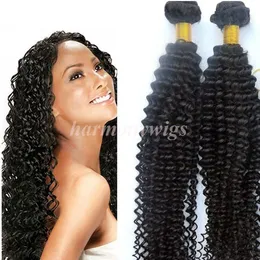 Obehandlat mänskligt hår wefts brasilianska hårbuntar Kinky Curly Weaves 8-34Inch peruanska indiska mongoliska bulk hårförlängningar grossist