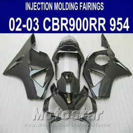 Enjeksiyon kalıplama 7 hediyeler + Honda cbr900rr kaplamalar için Fit 954 02 03 CBR954RR tüm parlak siyah kaporta kiti CBR900 RR 2002 2003 YR50