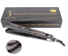 High quality straight hairs professional hairdressing steam molding machine flat ceramic silicone straightening iron flat iron free Shippin