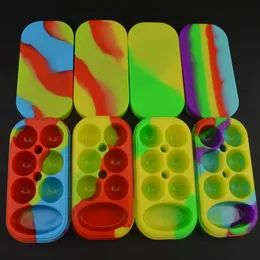 Nonstick Wax Containers Silicone Box 6in1 Silicon Container Non-stick Food Grade Wax Jars Dab Storage Dabber Jar Soild Holder For Smoking