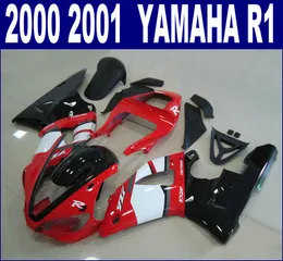 Бесплатно настроить обтекатели набор для YAMAHA 2000 2001 YZF R1 обтекатель комплект YZF1000 00 01 красный белый черный мотобайк rq33 + 7 подарков