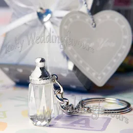 FREE SHIPPING 50PCS Crystal Baby Bottle Keychain Baby Shower Great Party Favors Ideas Birthday Party Supplies Party Decoration