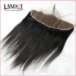 Grade 8A Malaysian Silky Straight Lace Frontal Closure Size 13*4 Full Lace Frontal 100% Unprocessed Virgin Human Hair Closures Natural Black