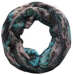 10st / lot grossist tribal geo aztec print kvinnors infinity loop scarf mjuk lätt för alla årstider, gratis frakt