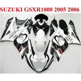 Anpassa motorcykeldelar till SUZUKI GSXR1000 2005 2006 Fairing Kit K5 K6 05 06 GSXR 1000 Vit Svart Corona ABS Fairings Set EF49