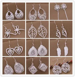 Mixed Order 925 silver plated drop earrings fashion jewelry personalized Christmas to send his girlfriend / wife gift free shipping 1763