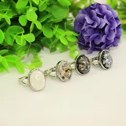 new arrival wholesale 50pcs mix color gemstone rings wholesale ancient silver ring fashion jewelry vintage style rings