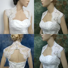 2015 Darmowa Wysyłka Wykwintne Koronki Ślubne Bridal Bolero Kurtki High Neck Bez Rękawów Wołowina Biała Chińska Kurtka Bridal Okłada Tanie 2014