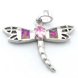 Ny mode Opal Dragonfly Pendant Mexikansk eld Opal Pink Pendant