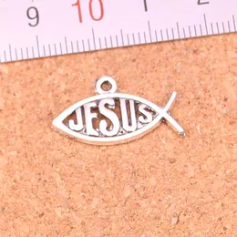 150 adet Antik Gümüş Kaplama balık İsa Charms Kolye Avrupa Bilezik Takı Yapımı için DIY El Yapımı 25 * 14mm