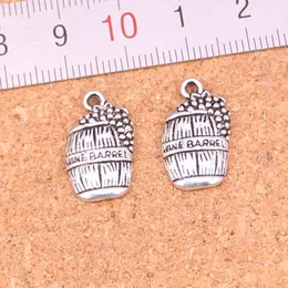 120pcs Antique Silver Plated wine barrel Charms Pendants for European Bracelet Jewelry Making DIY Handmade 19*11mm