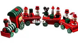 Fashion Hot 4 Pieces Wood Christmas Xmas Train Decoration Decor Gift Indoor Christmas Decoration Rosonse