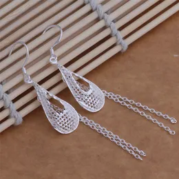 Fashion (Jewelry Manufacturer) 40 pcs a lot Pore Drop with tassel earrings 925 sterling silver jewelry factory price Fashion Shine Earrings