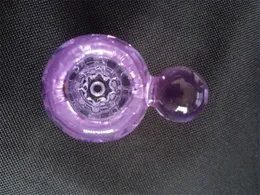 新しい14.4mmまたは19mmの女性または男性チューブのガラスパイプ透明紫色のブラックガラス喫煙アクセサリー