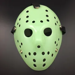 In vendita Night Light Jason Mask Horror Film Maschera Cosplay Full Face Mask Halloween Party Spaventoso Maschera Jason vs Venerdì spedizione gratuita